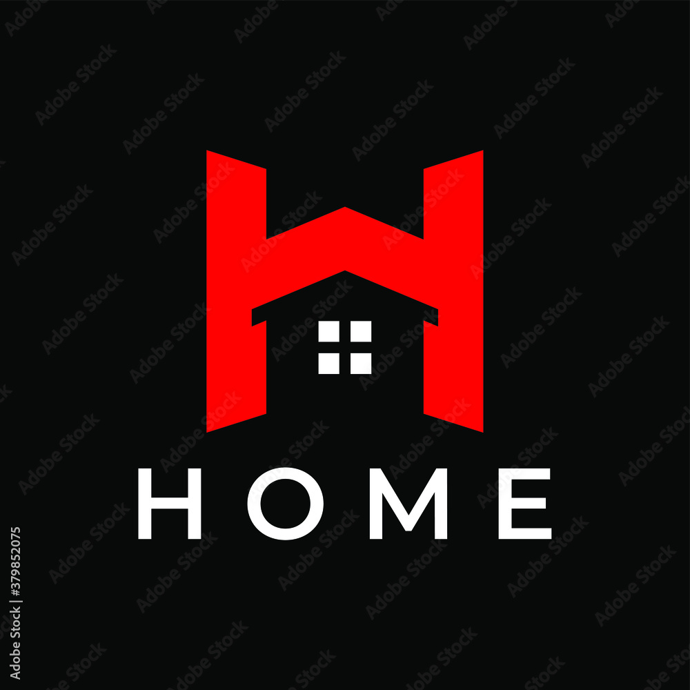 Letter H with home for logo design concept. Very suitable in various business purposes, also for icon, symbol and many more.