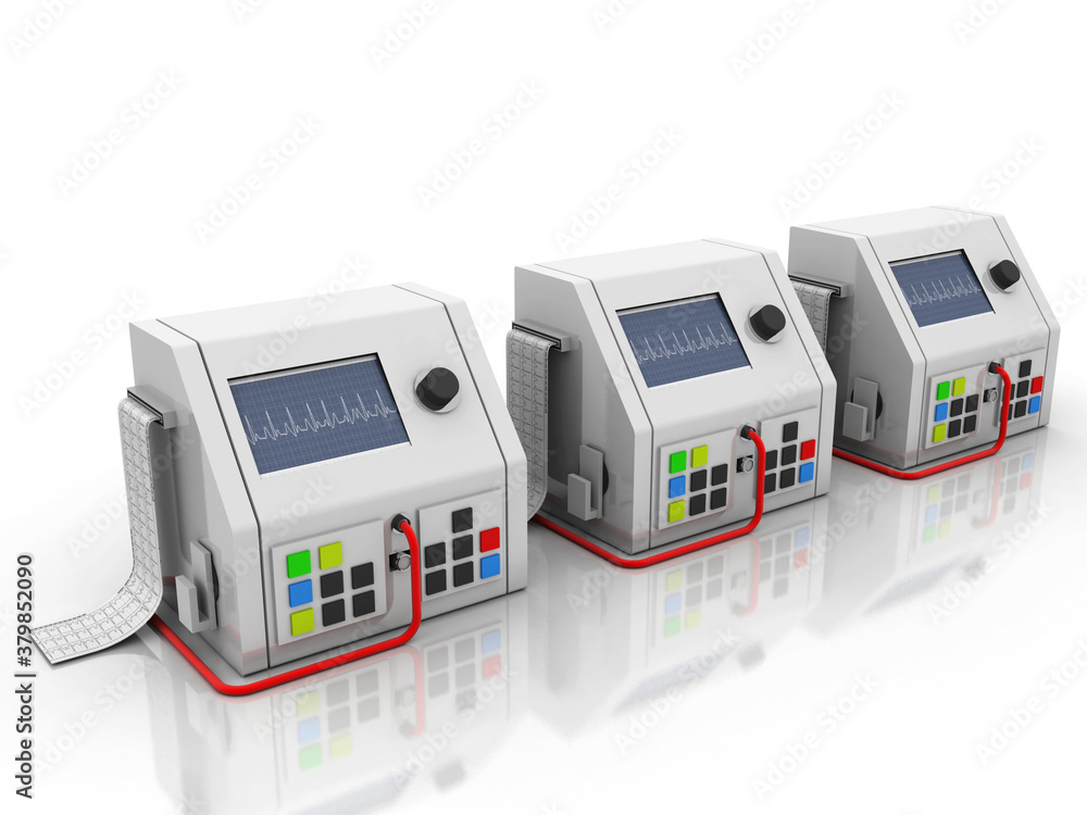 3d rendering Medical monitor showing vital health information