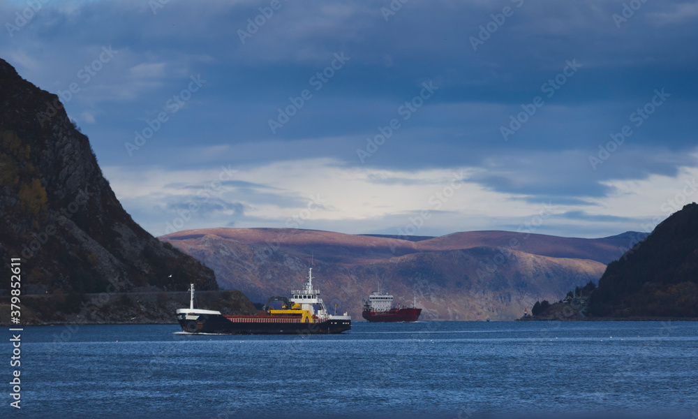 Ships in the fjord Ships in the fjord