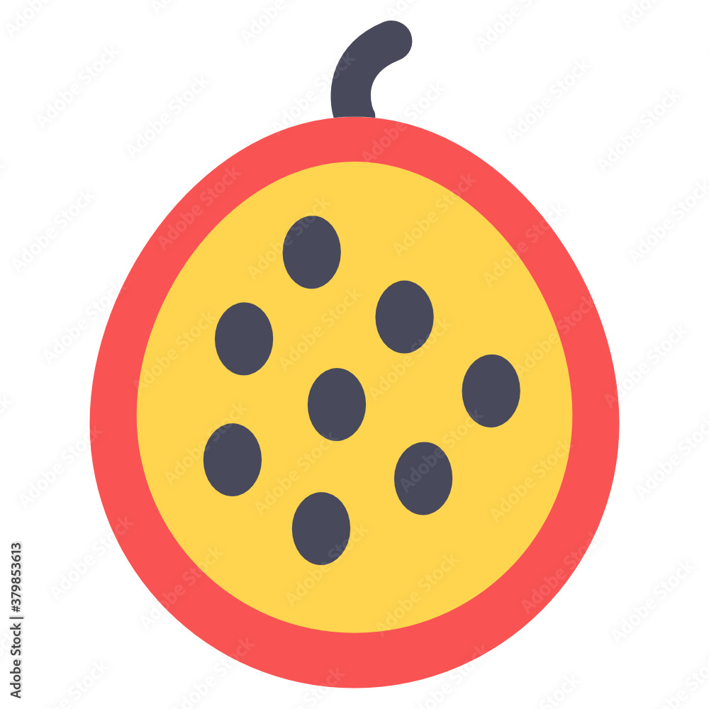Obraz premium A healthy seed fruit of fig is shown in flat icon
