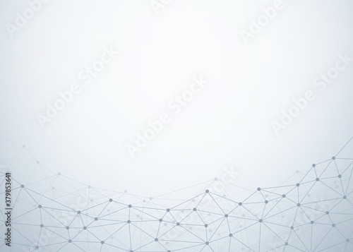 Abstract technology background. Polygonal with connecting dots and lines. Data and technology concept, network connection