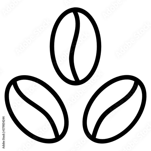  Organic seeds of coffea plant, coffee beans in flat icon 
