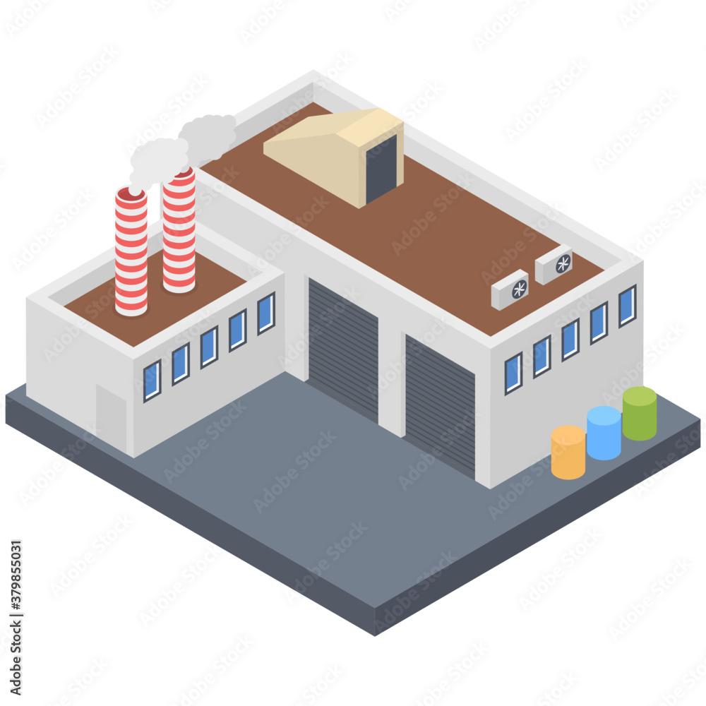 Isometric icon of factory vector
Isometric icon of factory vector