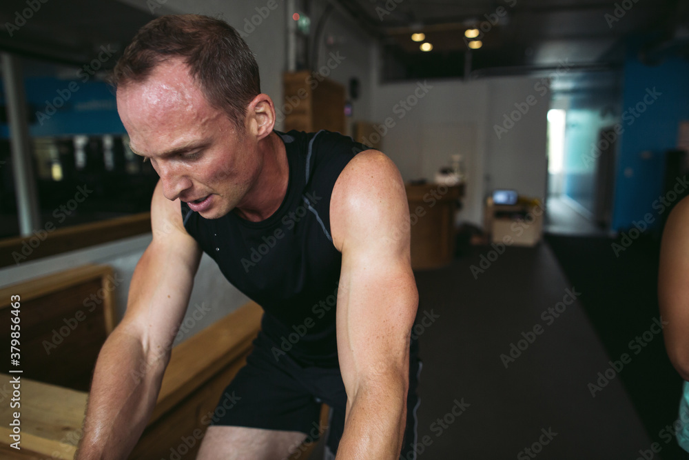 Group of people in spin class together Group of people in spin class together