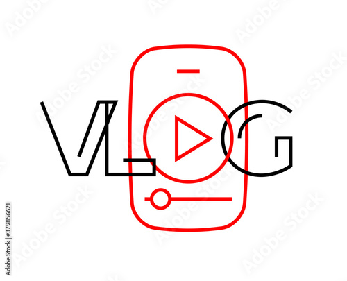 vlog icon with phone photo