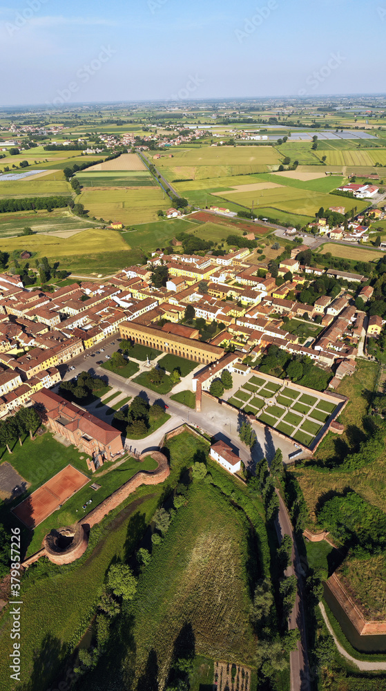 Fototapeta premium Aerial view of Sabbioneta World Heritage Site by UNESCO
