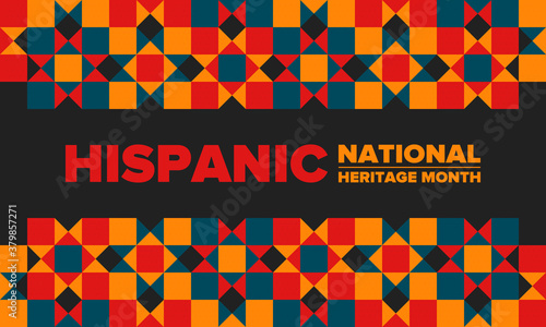 National Hispanic Heritage Month in September and October. Hispanic and Latino Americans culture. Celebrate annual in United States. Poster, card, banner and background. Vector illustration