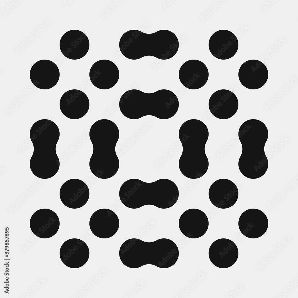 Fototapeta premium Abstract Cross Pattern Dots Logo generative computational art illustration