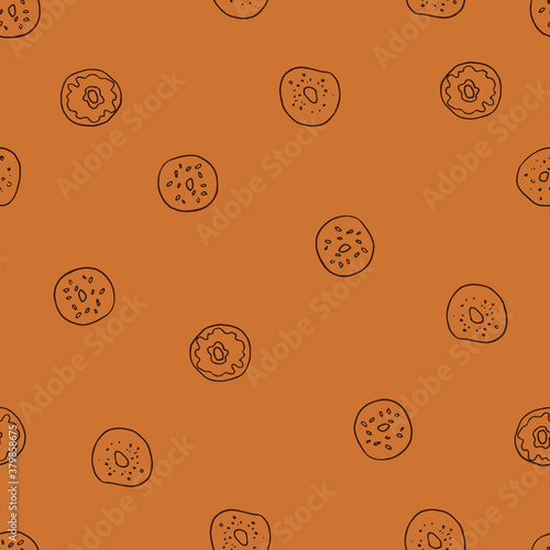 Seamless vector pattern with bagels
