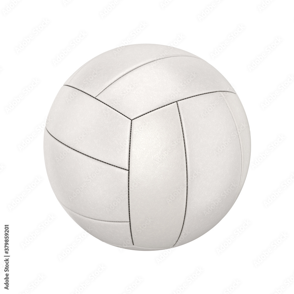 White volleyball isolated on a white background, 3D render