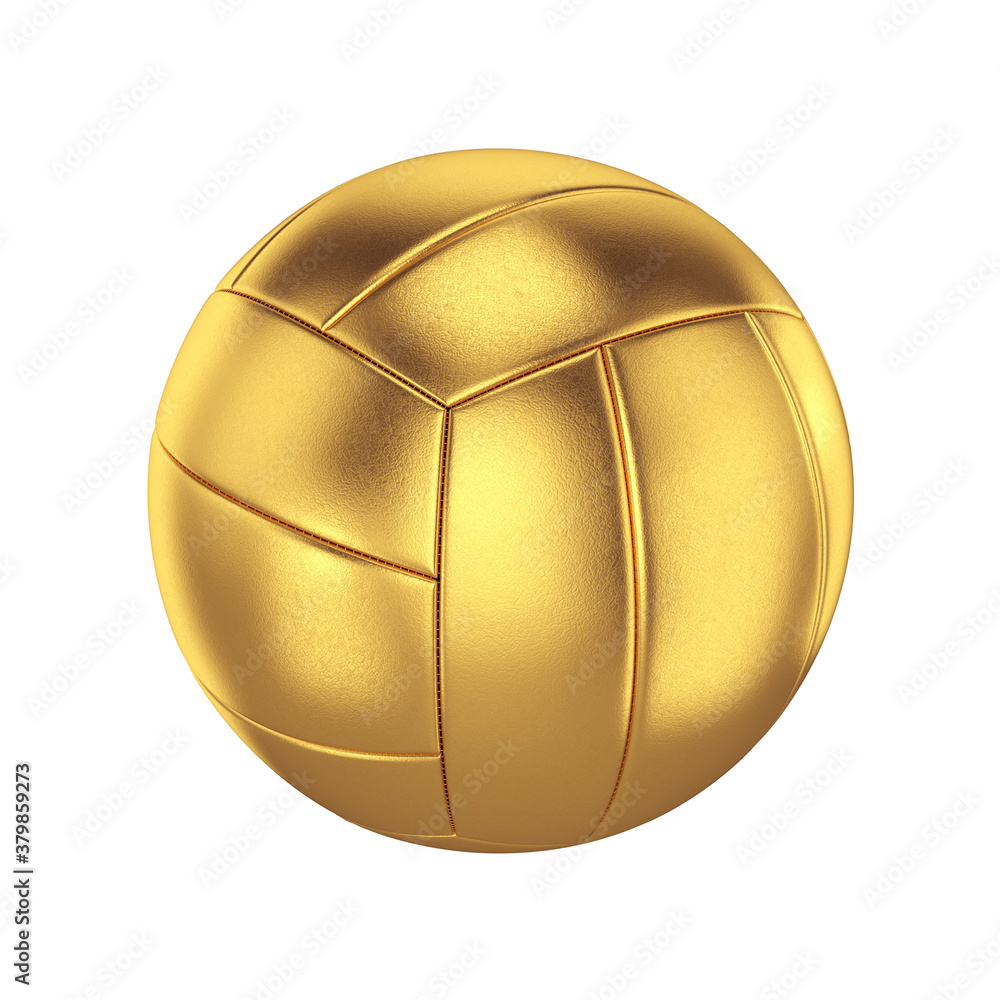 Volleyball ball gold isolated on a white background, 3D render