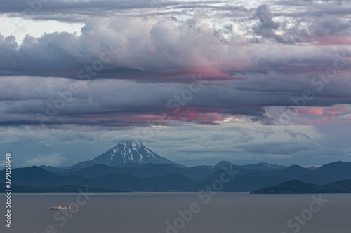 Kamchatka, Vilyuchinsky volcano at sunset