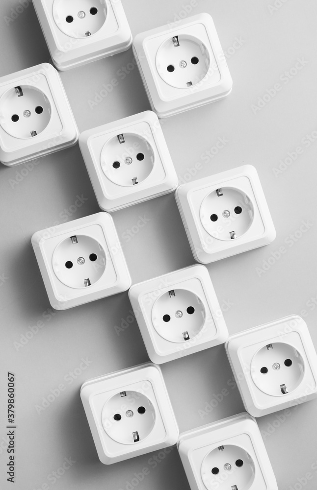 Blanc eletric plug on white/gray background. Blanc eletric plug on white/gray background.