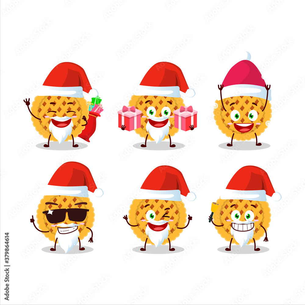 Santa Claus emoticons with pumpkin pie cartoon character