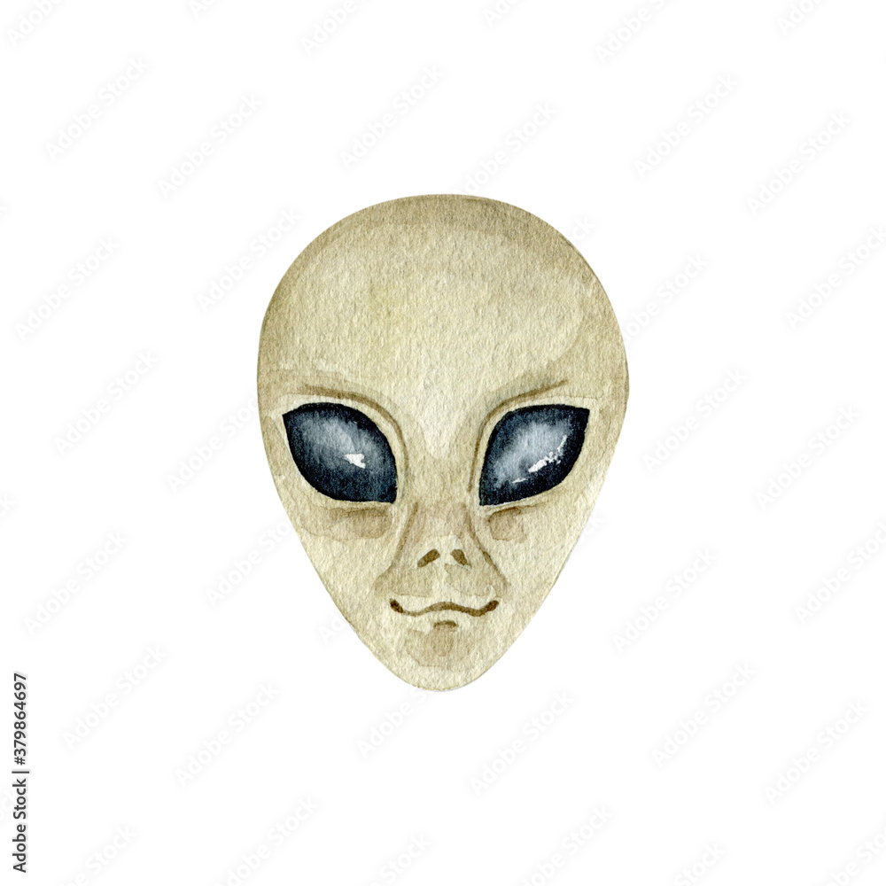 Watercolor alien space ship Watercolor alien space ship