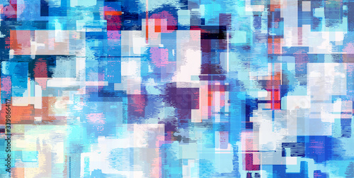Digital winter texture. Christmas abstract dirty art background. Bright geometric artwork