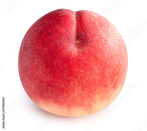 Peach fruit isolated on white background, Fresh White Peach on White Background (With clipping path)