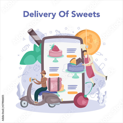 Confectioner online service or platform. Professional confectioner