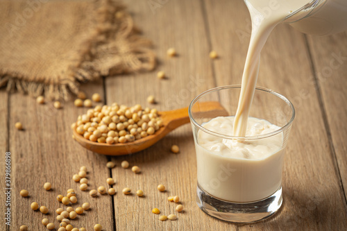 Soy Milk, Soy Food and Beverage ProductsFood nutrition concept.