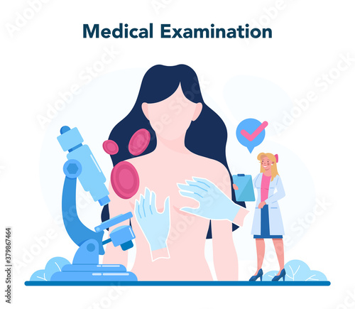 Mammologist concept. Consultation with doctor about breast