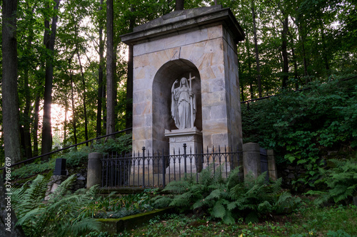 Mysterious old forest cemetery in Cesky Raj  Czech Paradise  near Mala Skala  Turnov  Czechia