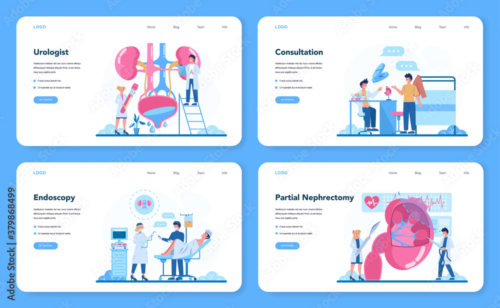 Urologist concept set. Idea of kidney and bladder treatment, hospital Urologist concept set. Idea of kidney and bladder treatment, hospital