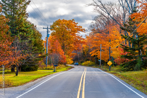 A Road at Autumn in Door County of Wisconsin photo