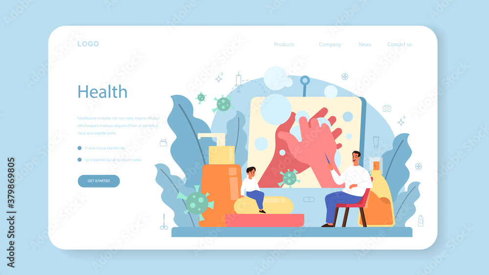 Healthy lifestyle class web banner or landing page. Idea of medicine Healthy lifestyle class web banner or landing page. Idea of medicine