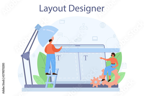 Layout designer concept. Web development, mobile app