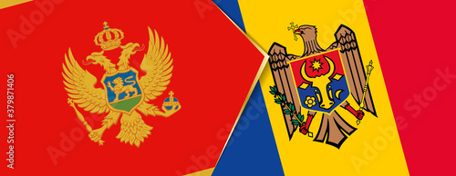 Montenegro and Moldova flags, two vector flags.