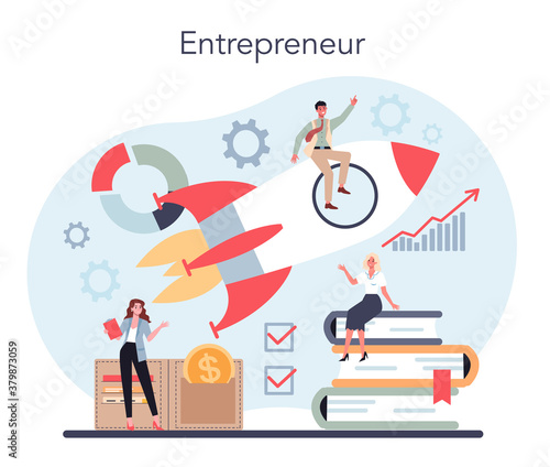 Enterpreneur concept. Idea of lucrative business, strategy and achievement.