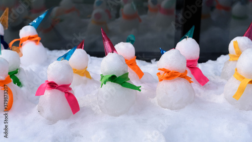 Little snowmen spotted in Hokkaido