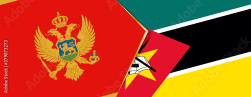 Montenegro and Mozambique flags, two vector flags.