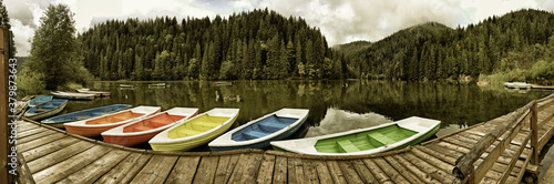 Fototapeta Naklejka Na Ścianę i Meble -  Lacu Rosu, Red Lake, Carpathian Mountains, Moldavia Region, Romania