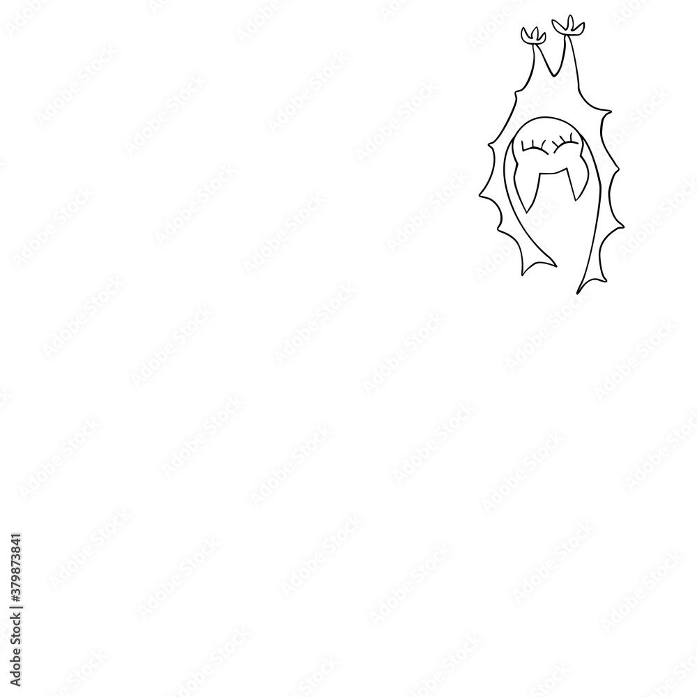 Halloween background with a cute black bat hanging upside down. Vector illustration isolated, cartoon doodle style. Halloween background with a cute black bat hanging upside down. Vector illustration isolated, cartoon doodle style.