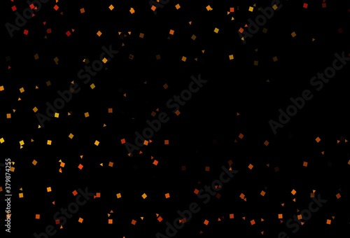 Dark Orange vector backdrop with lines, circles, rhombus.