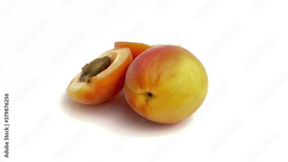 sliced apricot isolated on white background sliced apricot isolated on white background