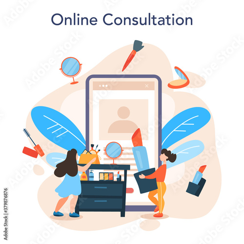 Make up artist online service or platform. Woman doing