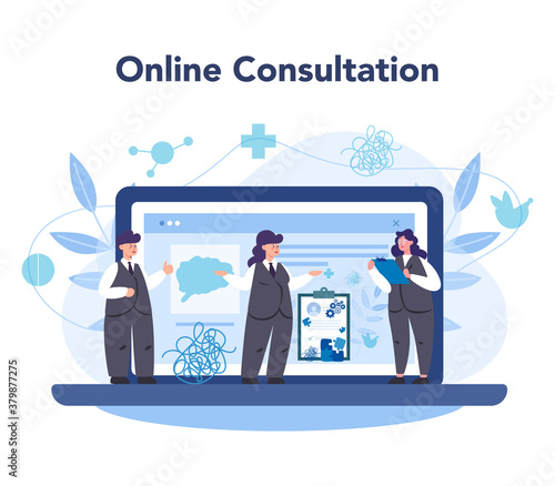 Professional psychologist online service or platform. Therapist