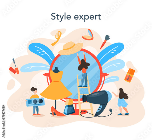 Fashion stylist concept. Modern, creative job, professional fashion