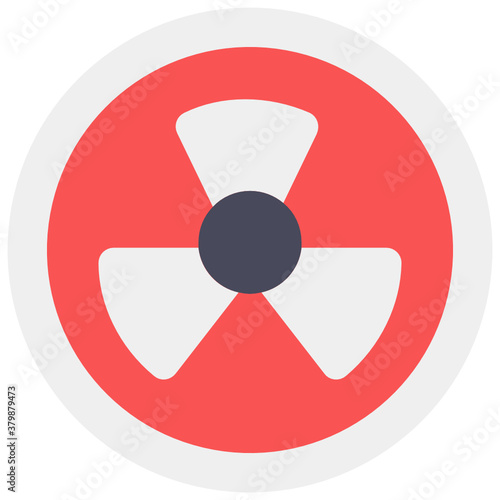 
A chemical radioactive symbol icon in flat design, radiation vector 
