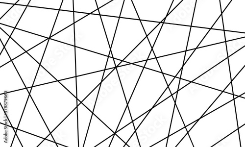 Abstract banner with an asymmetric texture. Black chaotic lines of modern design