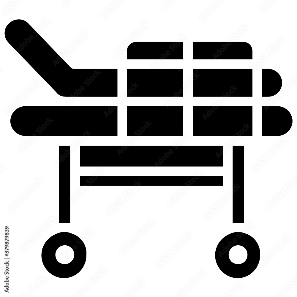 An editable vector of patient stretcher
An editable vector of patient stretcher