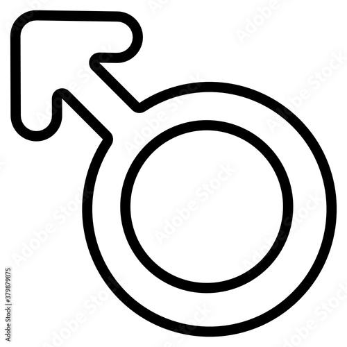 
Gender, male symbol icon in flat design 
