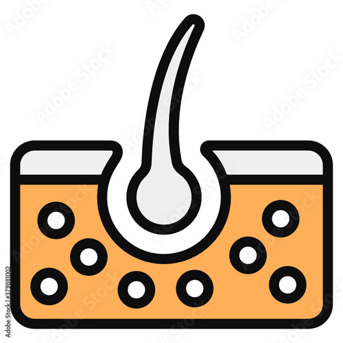 
An icon design of hair follicle, dermatology vector 

