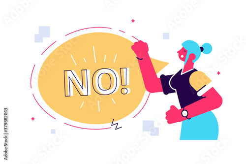 Vector cartoon illustation of No furious 