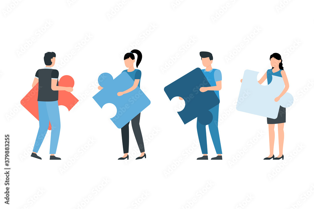 People connecting puzzle elements, teamwork, cooperation, partnership. People connecting puzzle elements, teamwork, cooperation, partnership.
