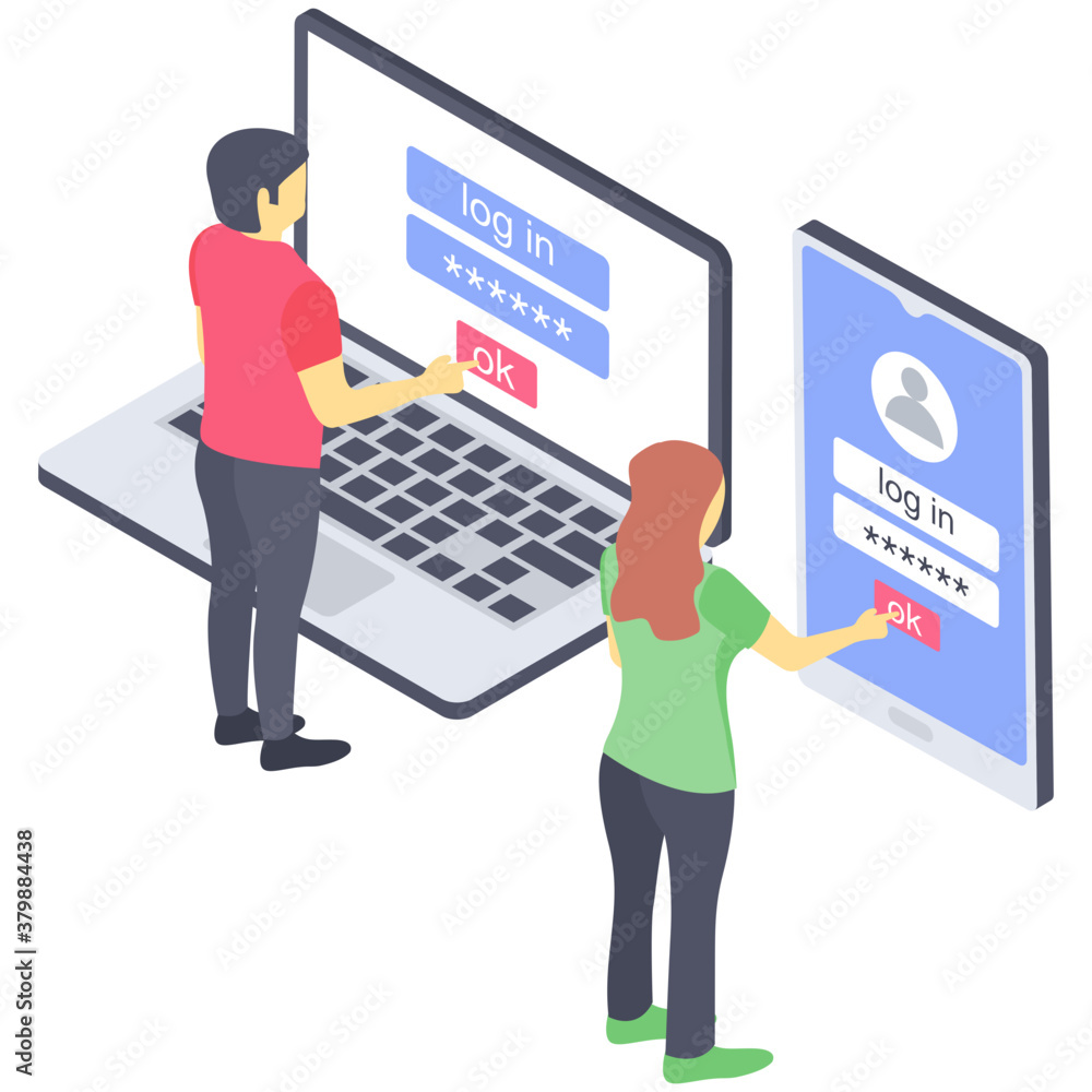 Users password login icon in isometric design
Users password login icon in isometric design