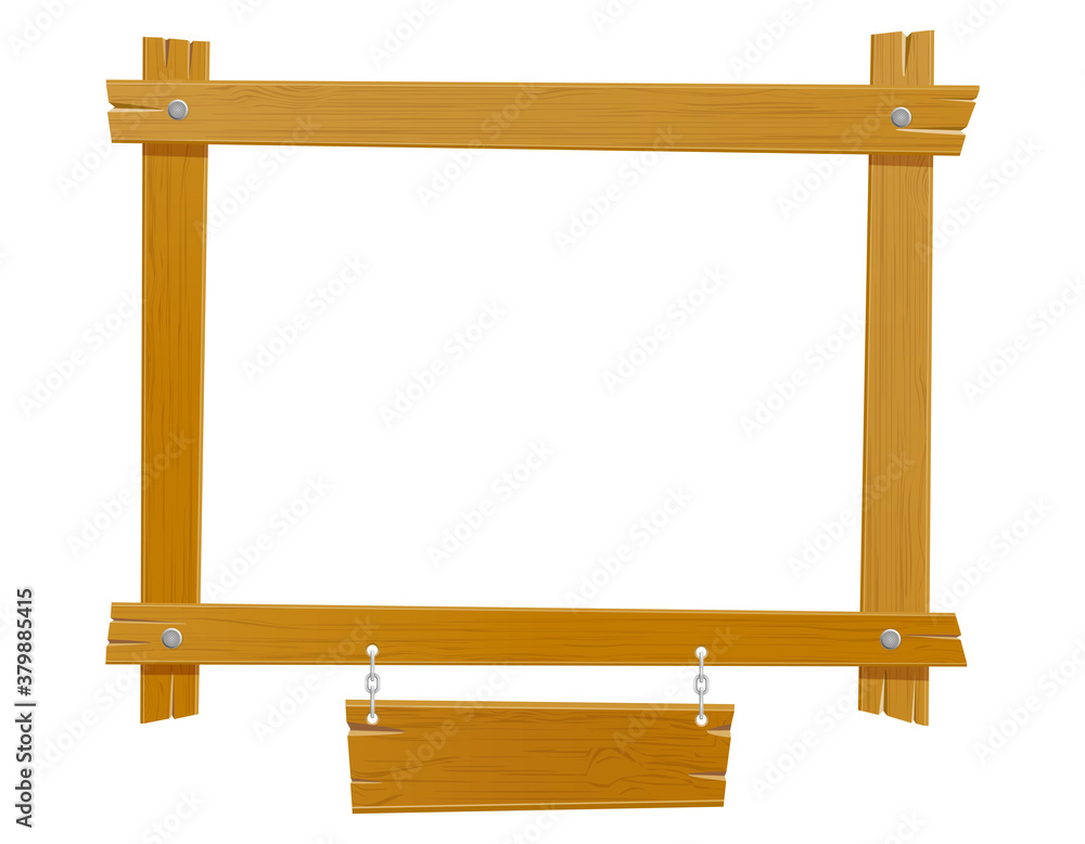 Fototapeta premium wooden frame for pictures of drawings and paintings for your design vector illustration
