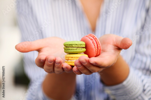 Picture of Paris sweets, colored macaroons  photo